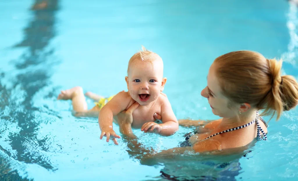 Baby Swimming Lesson Parramatta Hatchling Level Mother and Baby Swimming Lesson in water